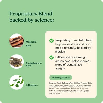 Show full view: Reggie Anytime Calming Chew Peanut Butter & Pork Flavored Soft Chew Calming Supplement for Dogs, 60 count slide 6 of 8