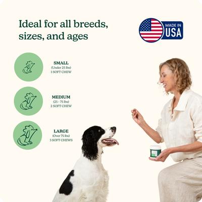 Show full view: Reggie Anytime Calming Chew Peanut Butter & Pork Flavored Soft Chew Calming Supplement for Dogs, 60 count slide 5 of 8