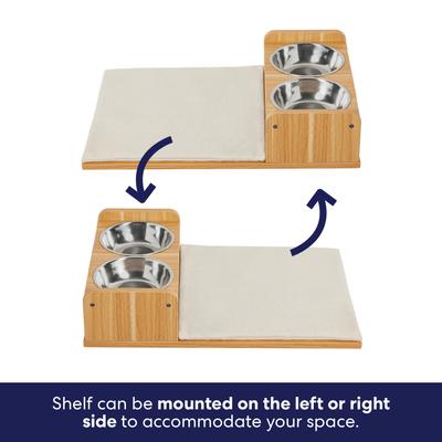 Show full view: Frisco Wall Mounted Cat Feeding Station with Stainless Steel Bowls slide 3 of 11