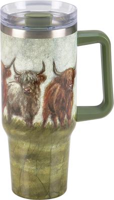 Show full view: Primitives By Kathy Highland Cows Travel Mug slide 3 of 4
