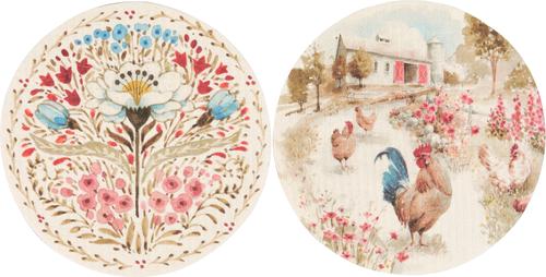 Show full view: Primitives By Kathy Roosters Swedish Cloth Towel Set slide 3 of 5