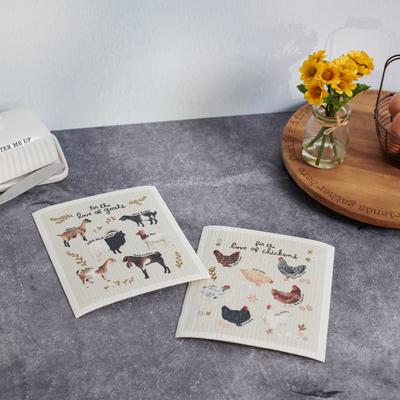 Show full view: Primitives By Kathy for The Love of Goats Swedish Cloth Towel Set slide 4 of 4