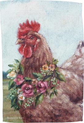 Show full view: Primitives By Kathy Floral Chicken Garden Flag slide 3 of 3