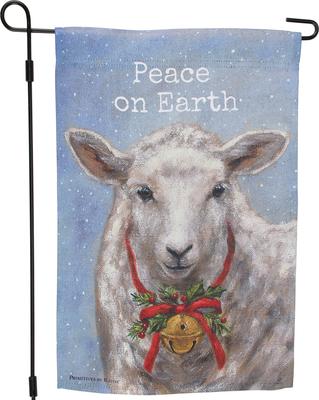 Show full view: Primitives By Kathy Peace On Earth Garden Flag slide 3 of 4