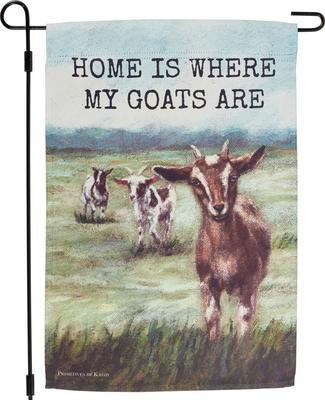 Show full view: Primitives By Kathy Home Where My Goats Are Garden Flag slide 3 of 4