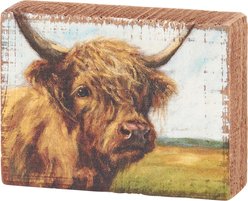 Primitives By Kathy Highland Cow Block Sign