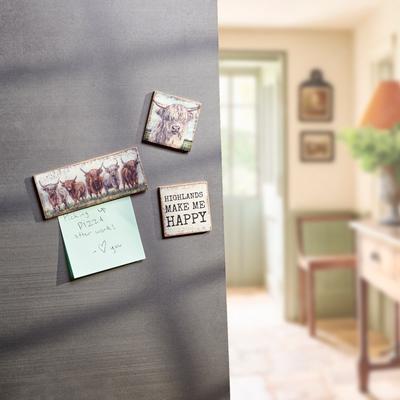 Show full view: Primitives By Kathy Highland Cows Magnet Set slide 4 of 4