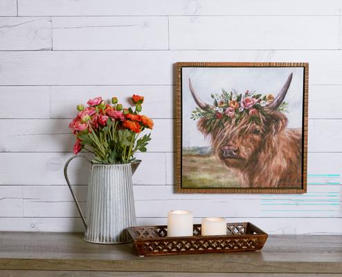 Show full view: Primitives By Kathy Floral Highland Canvas Wall Art slide 3 of 3