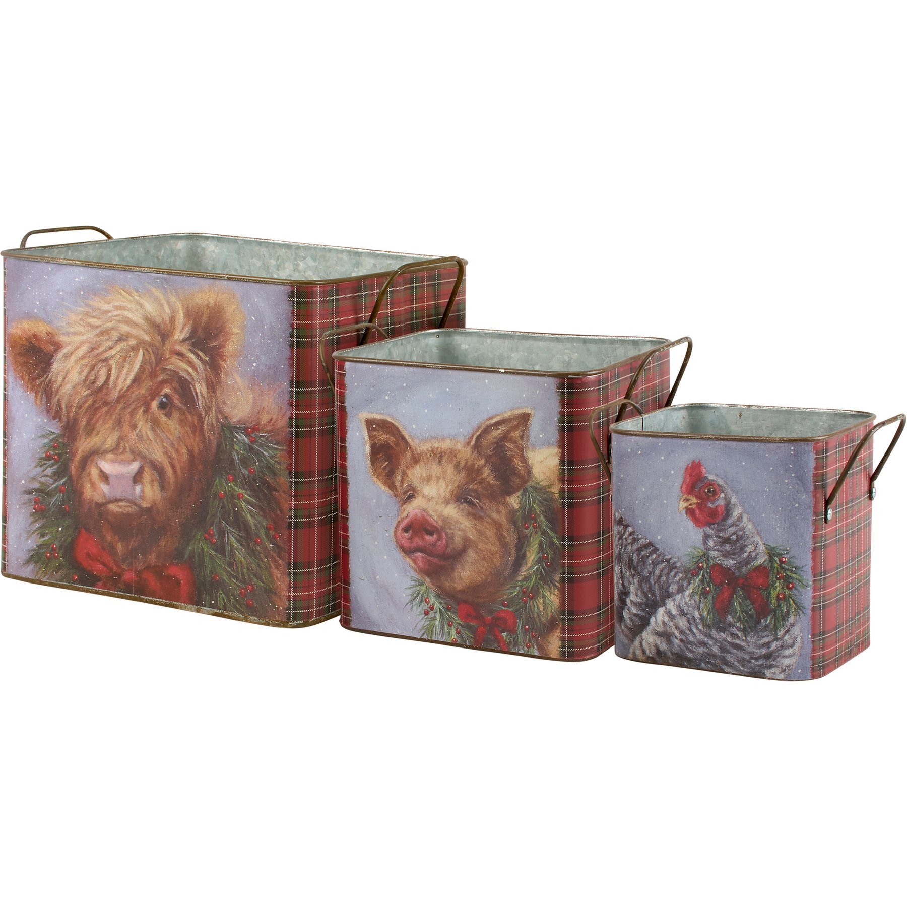 Primitives By Kathy Christmas Animals Bin Set