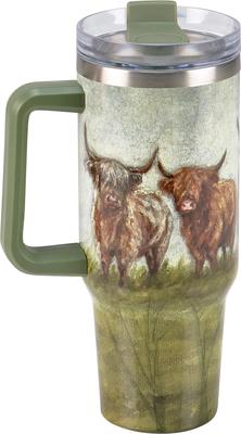 Show full view: Primitives By Kathy Highland Cows Travel Mug slide 2 of 4