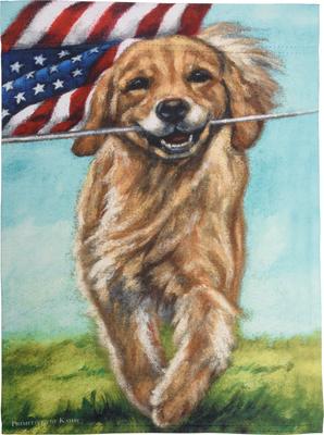 Show full view: Primitives By Kathy Running Dog Garden Flag slide 3 of 4