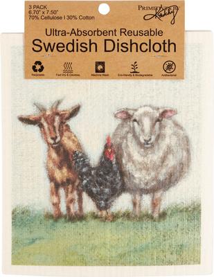 Show full view: Primitives By Kathy Farm Family Swedish Cloth Towel Set slide 3 of 6