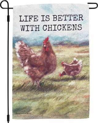 Show full view: Primitives By Kathy Better with Chickens Garden Flag slide 3 of 4