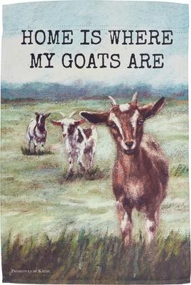 Show full view: Primitives By Kathy Home Where My Goats Are Garden Flag slide 2 of 4