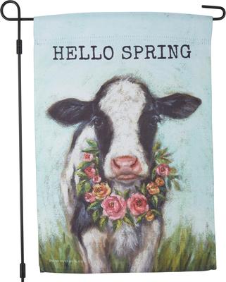 Show full view: Primitives By Kathy Hello Spring Garden Flag slide 2 of 4