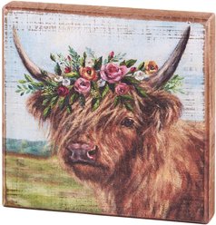 Primitives By Kathy Floral Highland Block Sign