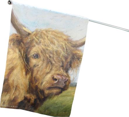 Show full view: Primitives By Kathy Highland Cow House Flag slide 3 of 4