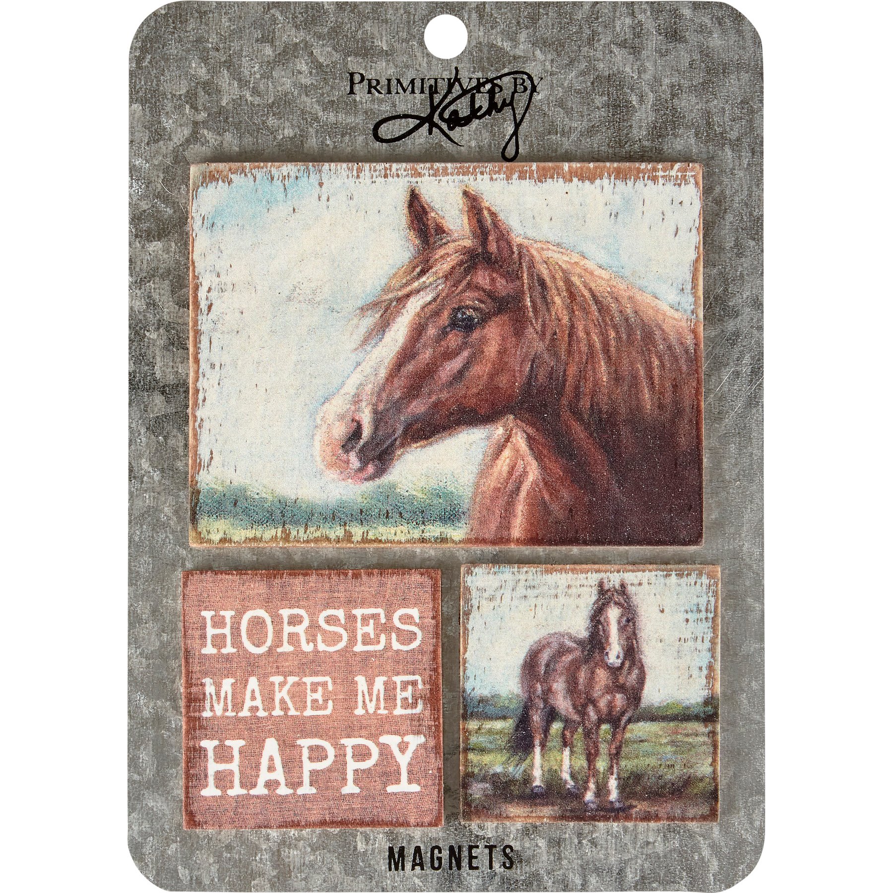 Primitives By Kathy Horses Magnet Set