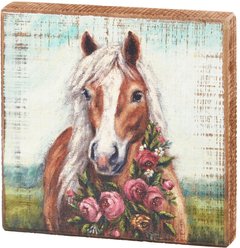 Primitives By Kathy Floral Pony Block Sign