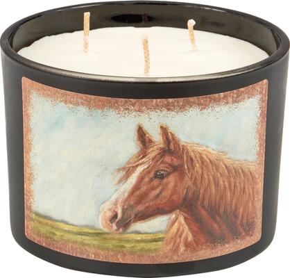 Show full view: Primitives By Kathy Horse Candle slide 2 of 4