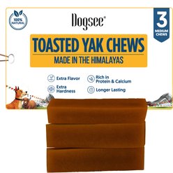 Dogsee Toasted Himalayan Yak Cheese Medium Natural Dog Chews, 3 count
