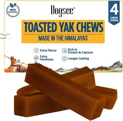 Dogsee Toasted Himalayan Yak Cheese Large Natural Dog Chew, 4 count