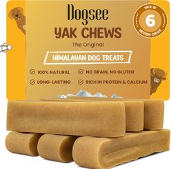 Dogsee Original Himalayan Yak Cheese Medium Natural Dog Chews, 6 count slide 1 of 9
