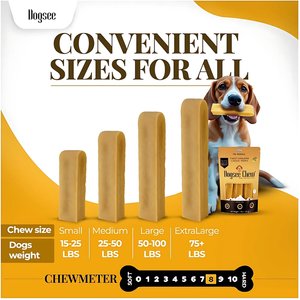 Dogsee Original Himalayan Yak Cheese Large Natural Dog Chews, 4 count