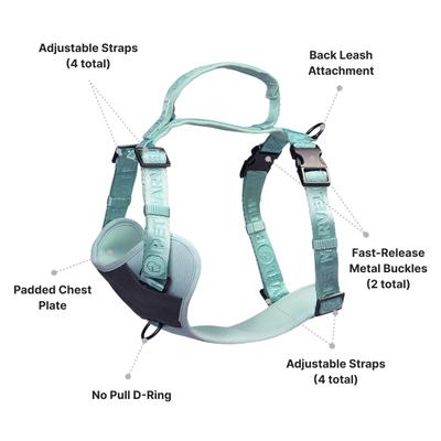 Show full view: Pet Marvel Adjustable Embroidered Stylish Dog Harness, Grey, Small: 19.75 to 22-in chest slide 3 of 9