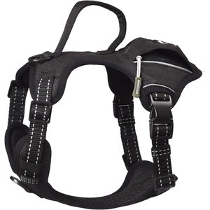 Pet Marvel High-Perfomance Tactical Dog Harness with Poop Bag Holder, Black, Medium: 22 to 28.5-in chest