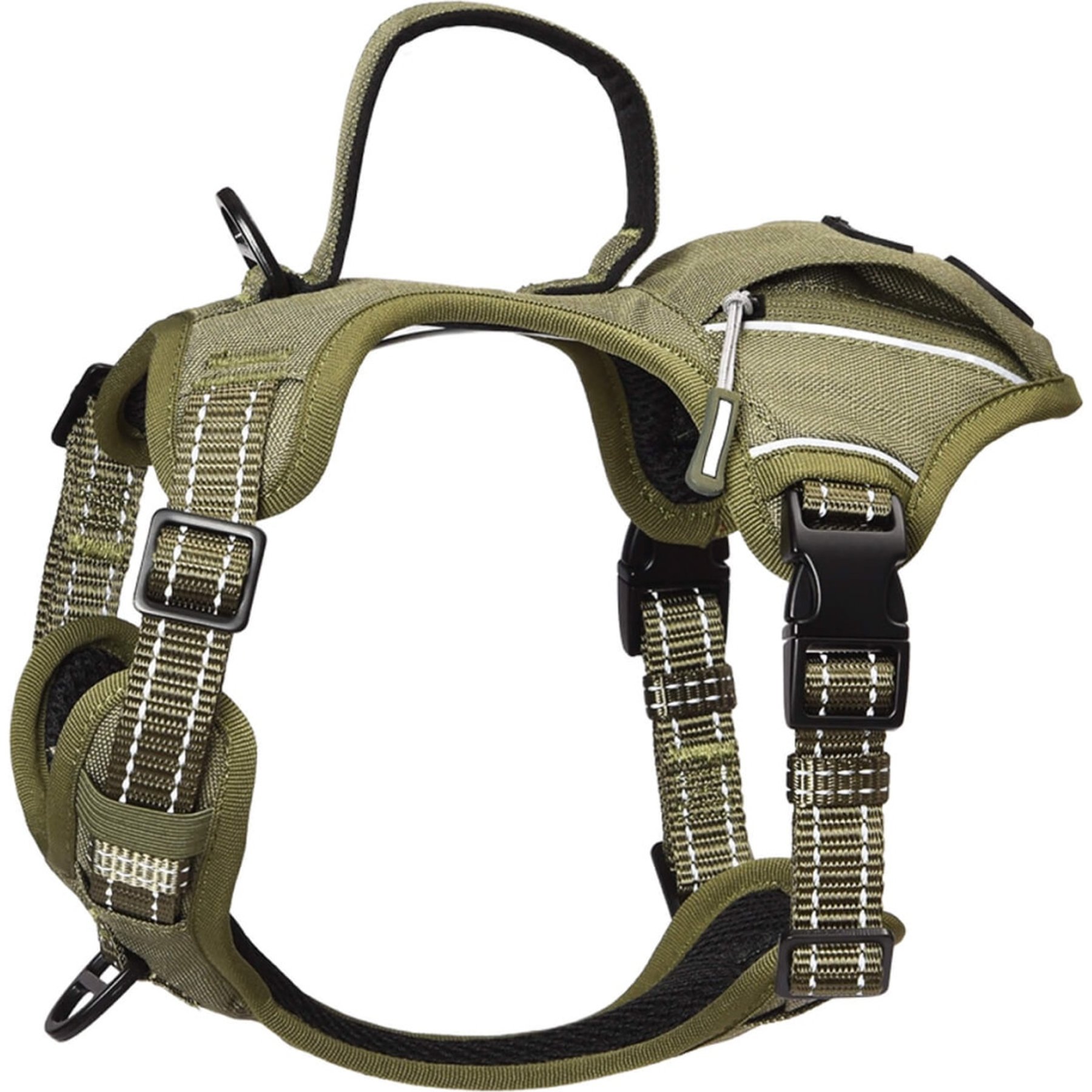 Pet Marvel High-Perfomance Tactical Dog Harness with Poop Bag Holder, Army Green, Small: 18.5 to 22-in chest