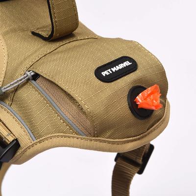 Show full view: Pet Marvel High-Perfomance Tactical Dog Harness with Poop Bag Holder, Brown, Small: 18.5 to 22-in chest slide 4 of 8