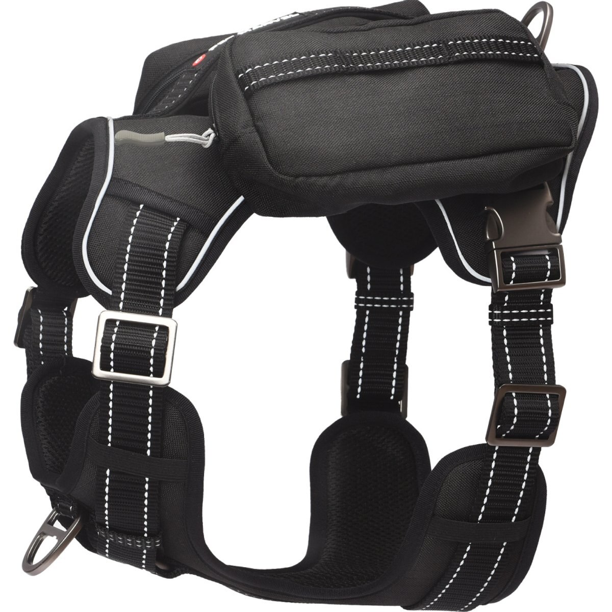 Pet Marvel High-Perfomance Tactical Dog Harness with Backpack, Black, Large: 26 to 32.5-in chest