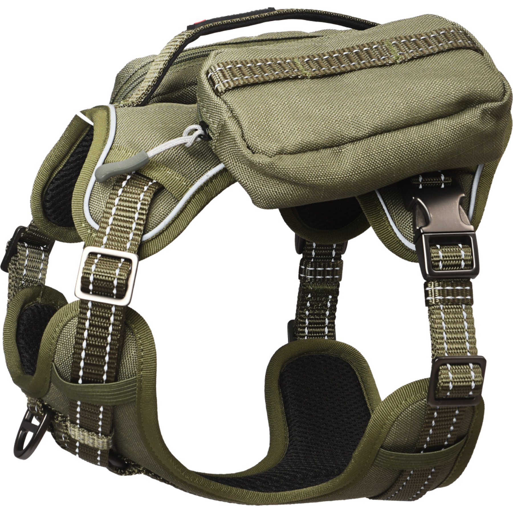 Pet Marvel High-Perfomance Tactical Dog Harness with Backpack, Army Green, Large: 26 to 32.5-in chest