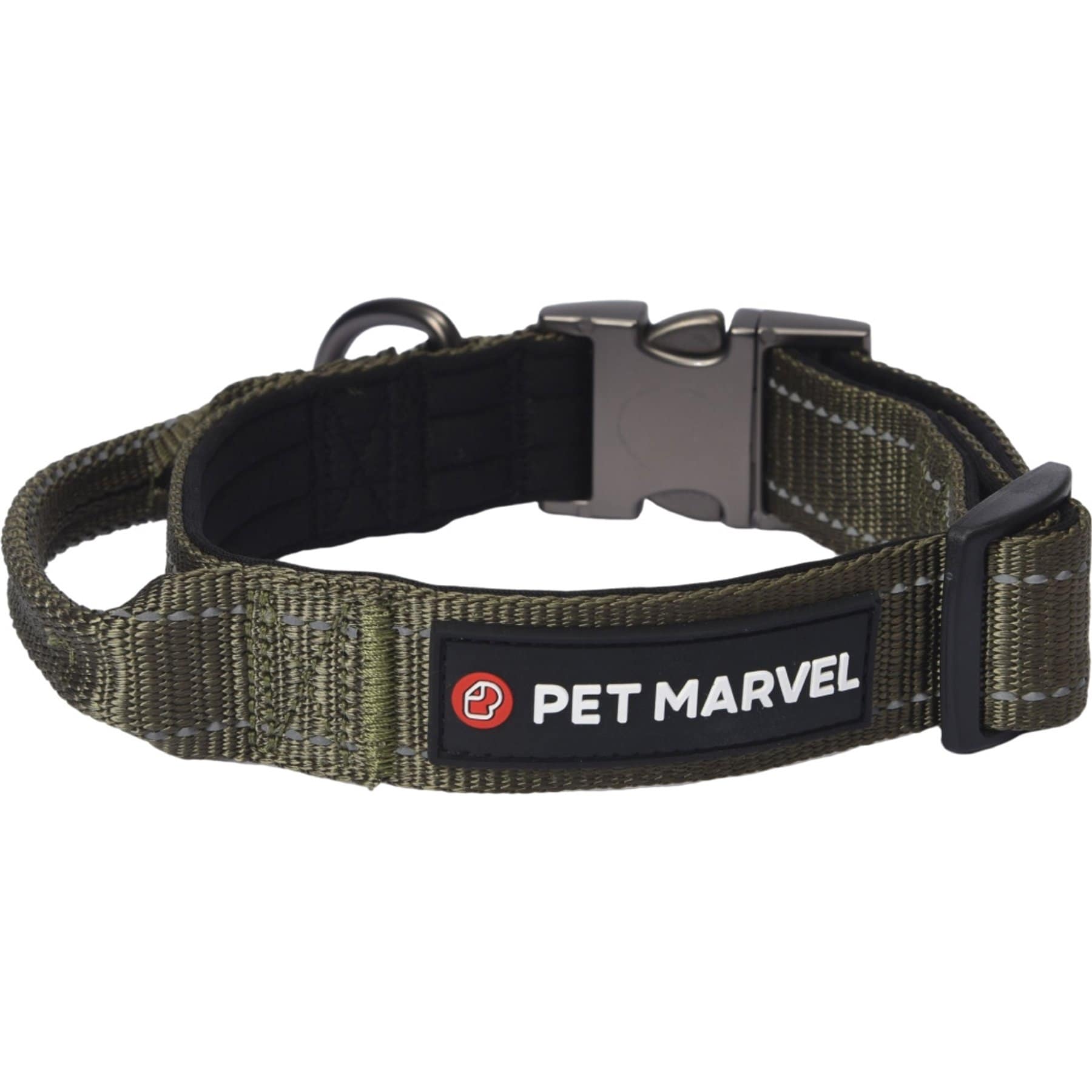 Pet Marvel High Performance Tactical Dog Collar with Handle, Army Green, Medium: 15 to 19-in neck, 1.25-in wide