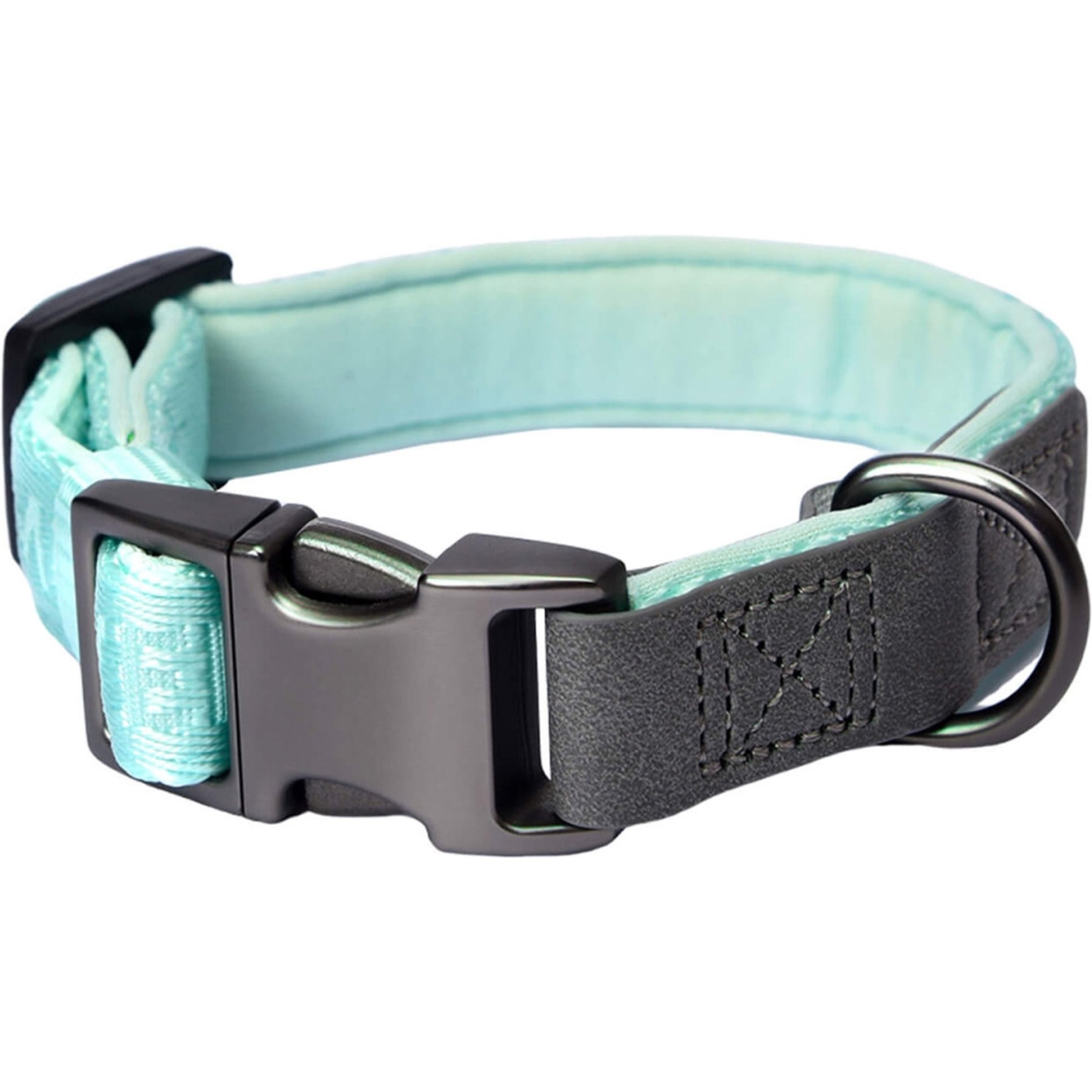 Pet Marvel Heavy Duty Solid Neoprene Padded Dog Collar, Mint Green, Medium: 11 to 15-in neck, 3/4-in wide