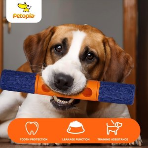 Petopia Stick Interactive Tough Chew Dog Toy, Large, Blue/Orange