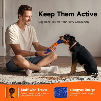 Show full view: Petopia Stick Interactive Tough Chew Dog Toy, Large, Blue/Orange slide 5 of 8