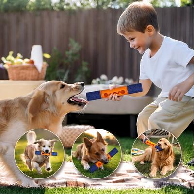 Show full view: Petopia Stick Interactive Tough Chew Dog Toy, Large, Blue/Orange slide 2 of 8