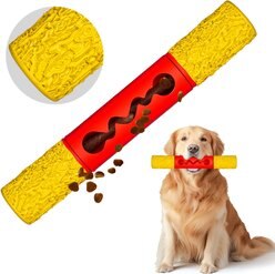 Petopia Stick Interactive Tough Chew Dog Toy, Large, Yellow/Red