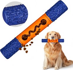 Petopia Stick Interactive Tough Chew Dog Toy, Large, Blue/Orange slide 1 of 7