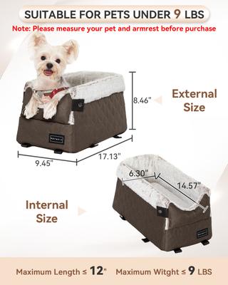 Show full view: Petsfit Center Console Small Dog Car Booster Seat, Coffee slide 2 of 11