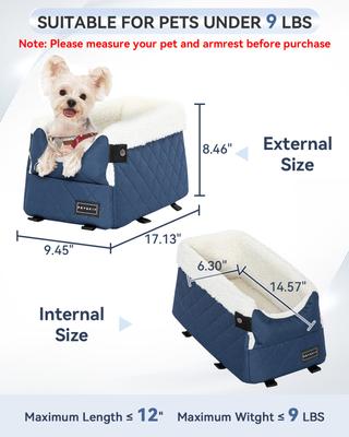 Show full view: Petsfit Center Console Small Dog Car Booster Seat, Blue slide 2 of 11