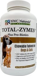 NWC Naturals Total-Zymes Plus Pro-Biotics Chewable Dog & Cat Supplement, 100 count