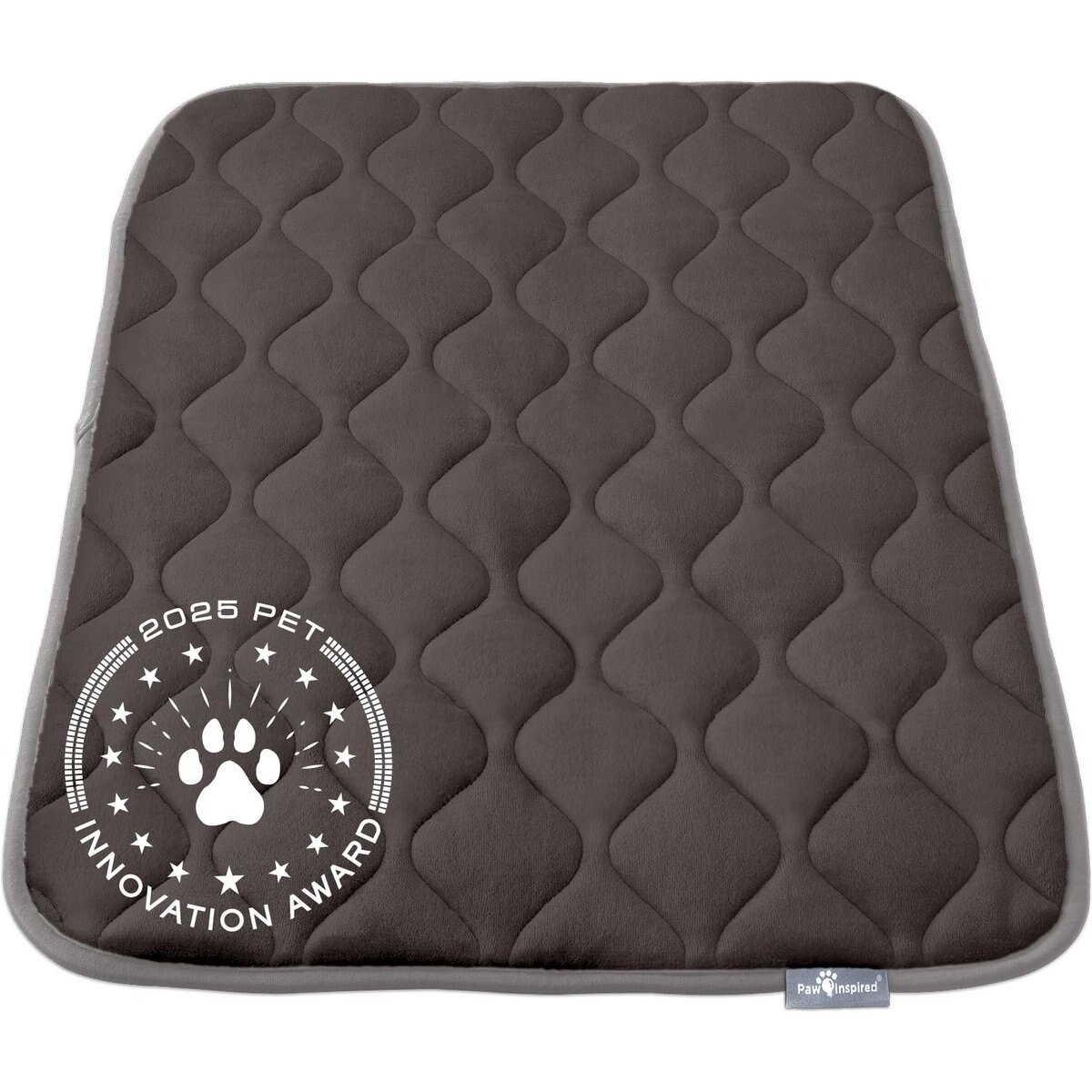 Paw Inspired Washable Padded Dog Crate Mat, Gray, 36-in