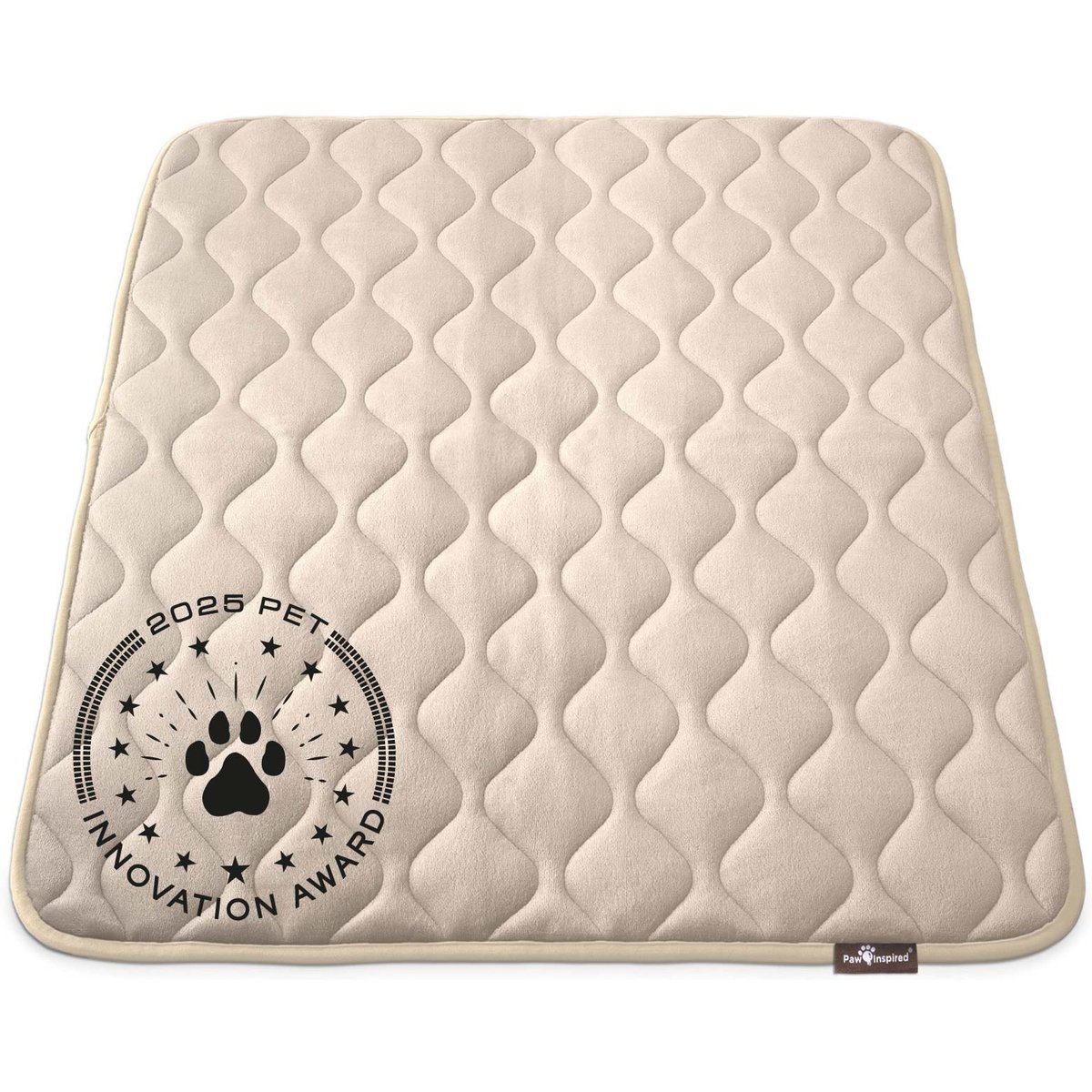 Paw Inspired Washable Padded Dog Crate Mat, Tan, 42-in