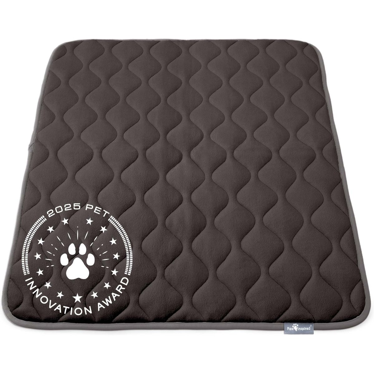 Paw Inspired Washable Padded Dog Crate Mat, Gray, 42-in