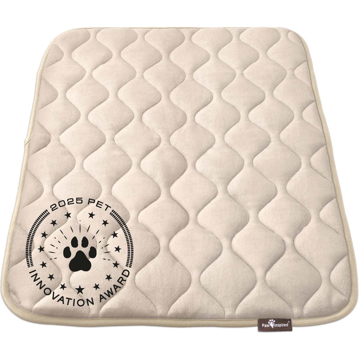 Paw Inspired Washable Padded Dog Crate Mat, Tan, 36-in