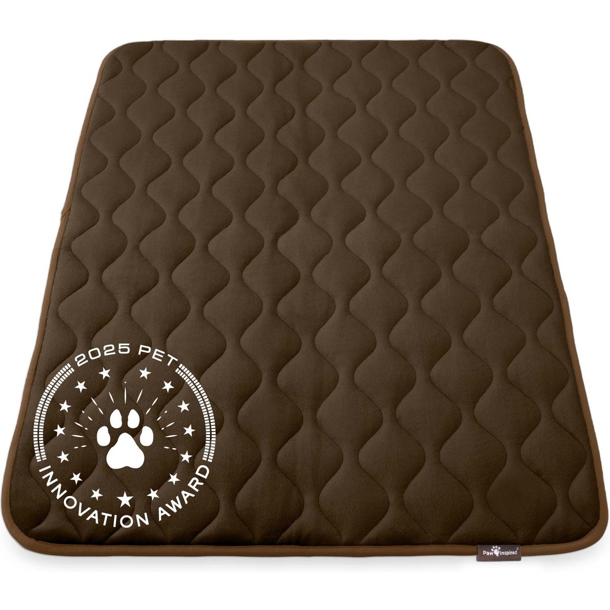 Paw Inspired Washable Padded Dog Crate Mat, Dark Brown, 48-in
