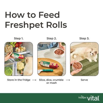 Show full view: Freshpet Vital Chicken & Beef Recipe Fresh Cat Food, 1-lb roll, bundle of 8, bundle of 2  slide 10 of 11